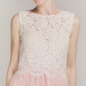 NWT Tulle and Chantilly ivory lace bridesmaid top